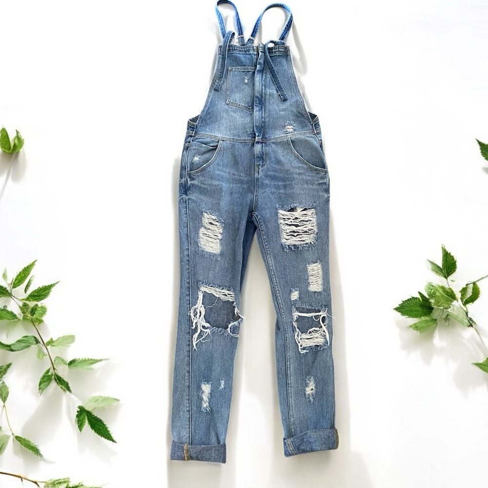 Bullhead Distressed Denim Overalls